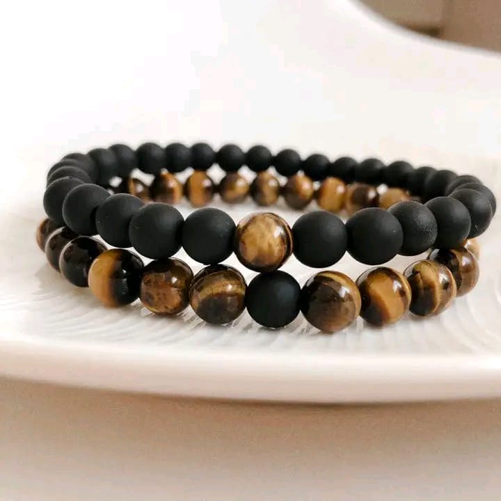 Tiger eye & matte onyx duo