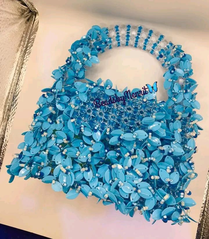 Ocean blue petal bag
