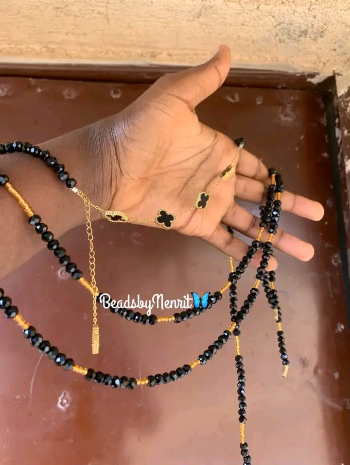 3-in-1 Black Van Cleef Waistbeads Set 
